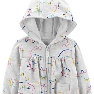 Carter’s Dinosaur Sweatsuit w/ Zip Up Hooded Sweatshirt Jacket. Size: Newborn